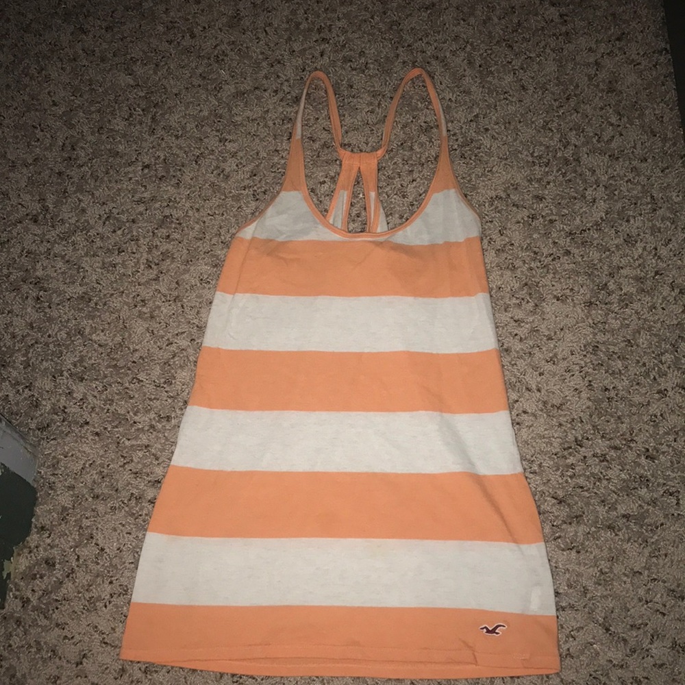 Orange and white striped tank top